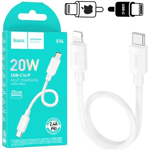 Cable USB-C a Lightning 0.25 metros 20w Hoco X96 Blanco
