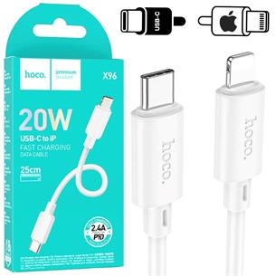 Cable USB-C a Lightning 0.25 metros 20w Hoco X96 Blanco 2