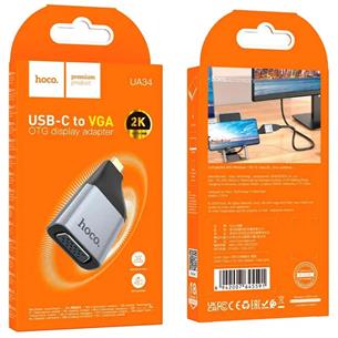 Adaptador USB-C a VGA Hoco UA34 Gris Metal 2
