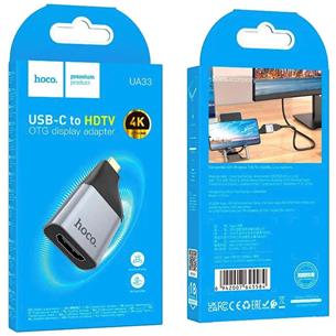 Adaptador USB-C a HDTV Hoco UA33 Gris Metal 2