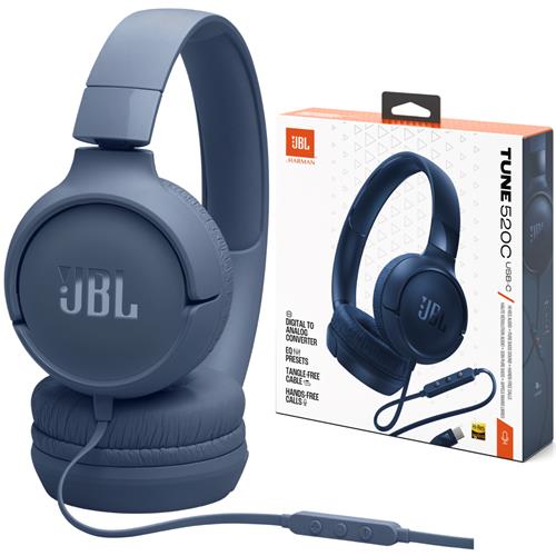 Jbl Tune 520C Auricular con cable y conexión USB-C Azul