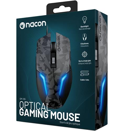 Nacon Raton Gaming con sensor de 800 a 2400 PPP Urban (PCGM-105URB)