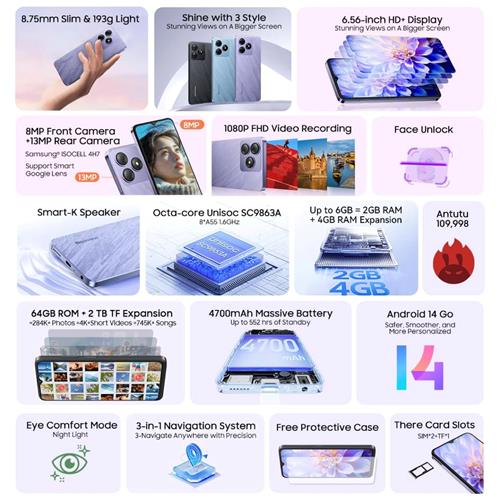 Blackview Wave 8C 6.5" 2+4GB 64GB Dawn Blue