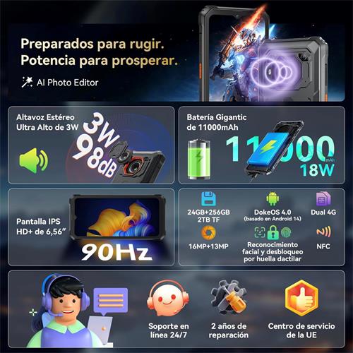 Blackview BV6200 Plus 6.56" 8+16GB 256GB Rugerizado