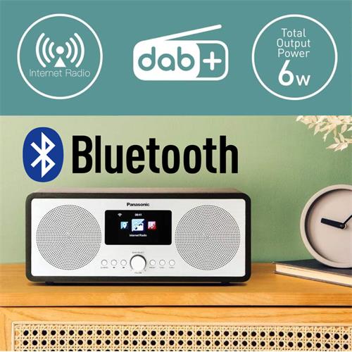 Panasonic RFD40EGK Radio WiFi por Internet con DAB+, FM y Bluetooth