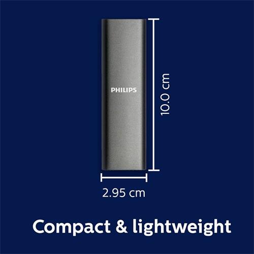 Disco SSD Externo Philips 500GB USB-C/USB 3.0 540MB Ultra Slim Gris