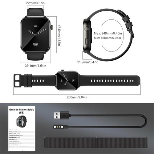 Blackview R60 Smartwatch  1.96" Amoled con llamadas Bluetooth Negro