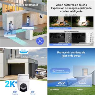 Ezviz HB8 LITE Cámara de Video Vigilancia 360º AOV 2k +Panel Solar 5W 2