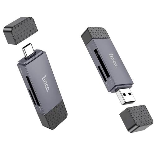 Lector Hoco HB45 Spirit para SD y Micro SD con conexión USB y USB-C 2.0