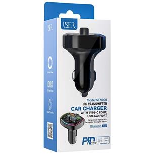 Transmisor FM y Bluetooth para Coche con cargador 20W Iser ST6000 2