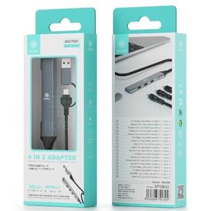 Hub USB-C a 3x USB-C y 1x USB-A 3.0 Ikrea WG7091