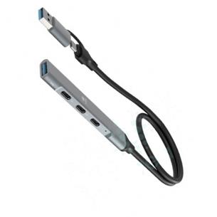 Hub USB-C a 3x USB-C y 1x USB-A 3.0 Ikrea WG7091 2