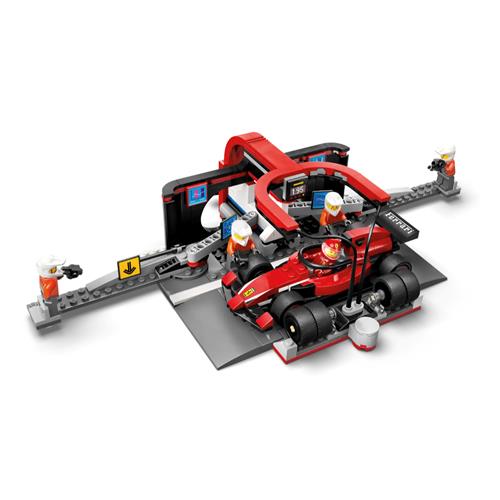 LEGO 60443 Parada en Boxes de F1 y Equipo de Mecánicos con Coche Ferrari
