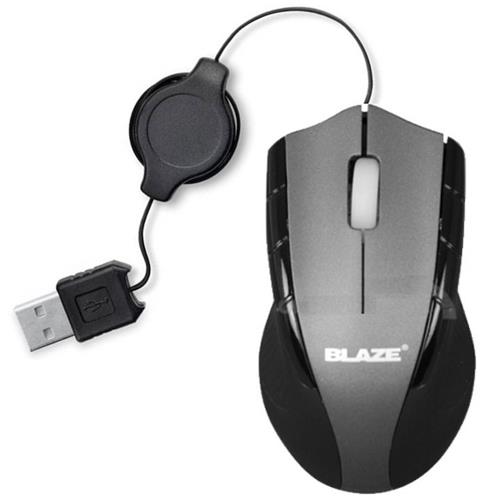Blaze M-2051 Ratón para portátiles con Cable Retráctil