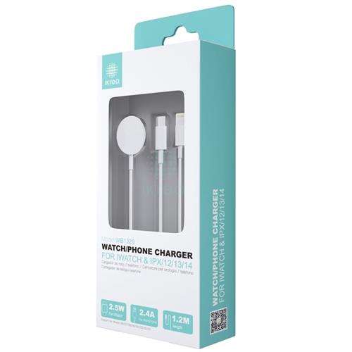 Cable Cargador Apple Watch USB-C y Lightning Ikrea WB1330