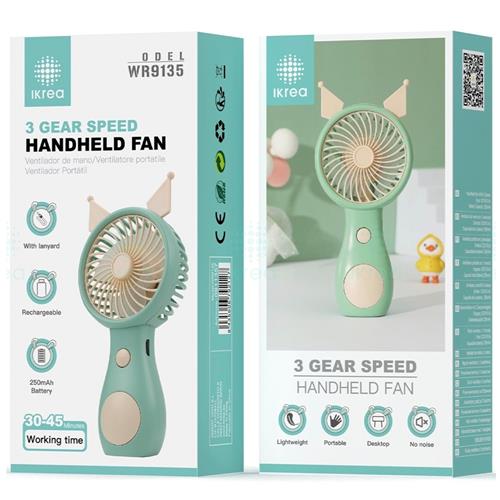 Ventilador de Mano 3 Velocidades 250mAh Ikrea WR9135