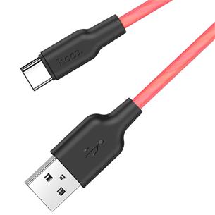Cable USB a USB-C 1 metro Hoco X21 Ultra Resistente Rojo 2