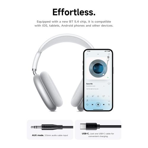 Hoco W65 Happy BT Headphones Silver