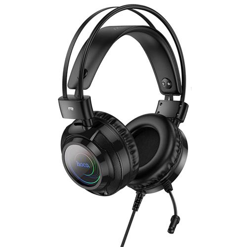 Hoco W110 Auricular Gaming con Luces RGB y Conexión 3.5mm y USB Negro