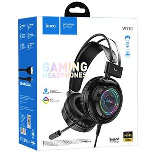 Hoco W110 Auricular Gaming con Luces RGB y Conexión 3.5mm y USB Negro 2