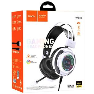 Hoco W110 Auricular Gaming con Luces RGB y Conexión 3.5mm y USB Blanco 2