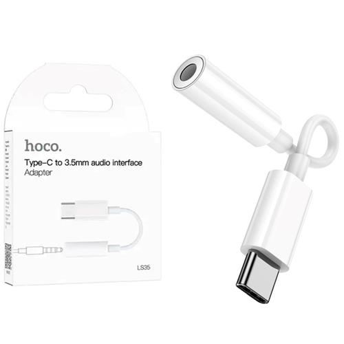 Adaptador USB-C a Jack 3.5mm Hoco LS35 Blanco