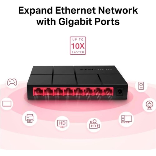 Mercusys Switch de Sobremesa 8 Puertos Gigabit (MS108G)
