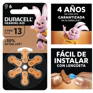 Duracell DA-13 Pila Audífono PR48 6 PCS 2