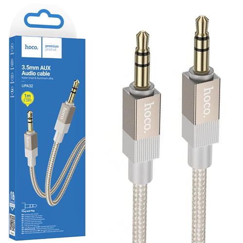 Hoco UPA32 Cable Auxiliar Jack 3.5mm a Jack 3.5mm Dorado
