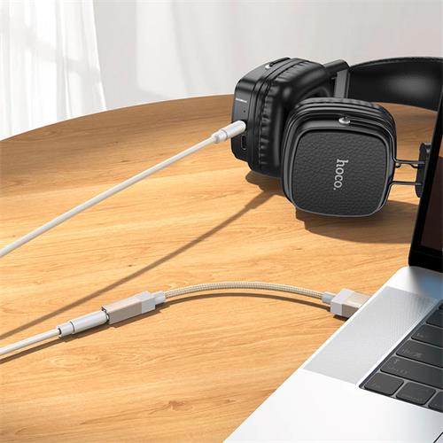 Hoco UPA32D Cable USB-A a Jack 3.5mm  Negro