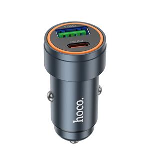 Cargador de Coche Hoco Z57A Glorious PD30W+QC3.0  Metal Gray 2