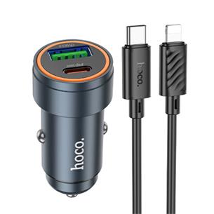 Cargador de Coche Set Hoco Z57A PD30W + QC3.0 + Cable Lightning 2
