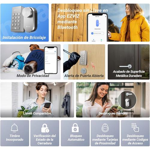 Ezviz DL01 PRO+DL01CP+A3 KIT Cerradura Inteligente
