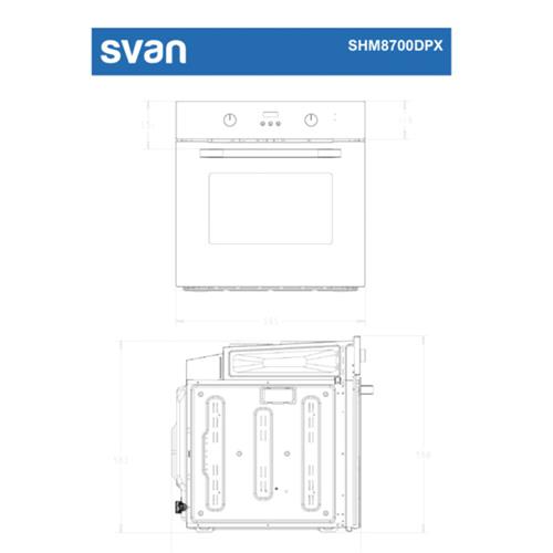 Svan SHM8700DPX Horno Display 70L 8P 2 Guias Inox EF.A