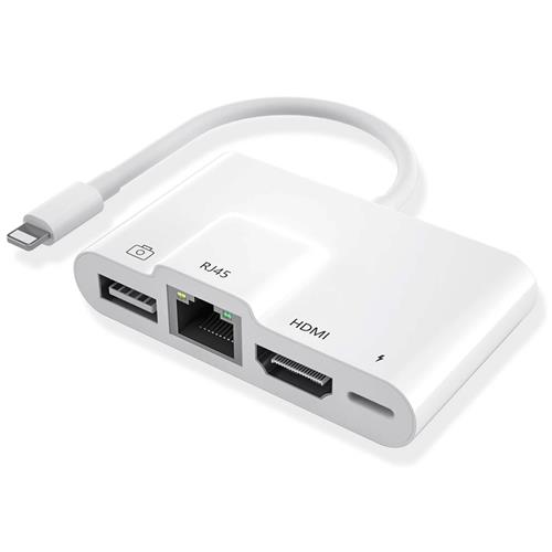 Adaptador Compatible Lightning a Ethernet, HDMI y USB  (THT-022)