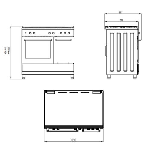 Svan SKMW4601X Cocina Mixta Butano 60cm con Wok Horno 56L Inox