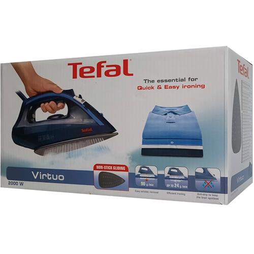 Tefal Virtuo FV1713 Plancha Vapor 2000W 90g Azul y Negra