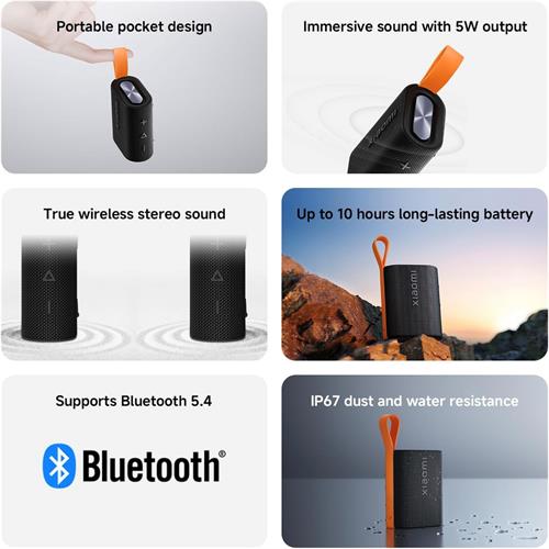 Xiaomi Altavoz Portátil Pocket Bluetooth 5W Azul y Gris (QBH4378GL)