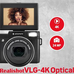AgfaPhoto - Vlogging Kit: Cámara VLG-4K 5x Zoom, Trípode Powerbank, Mando y Micrófono 2