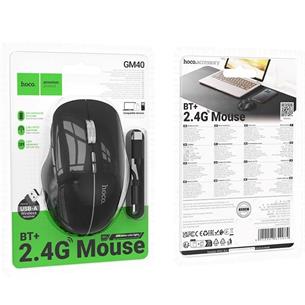Hoco GM40 Ratón Bluetooth y 2.4Ghz Recargable Negro 2