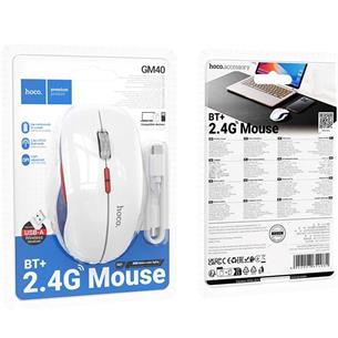 Hoco GM40 Ratón Bluetooth y 2.4Ghz Recargable Blanco 2