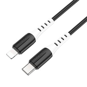 Cable USB-C a Lightning 1 metro 3Amp Hoco X82 Silicona Negro 2