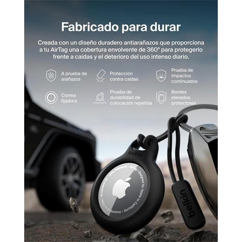 Belkin LLavero para Apple Air Tag Negro con Correa (F8W974BTBLK)