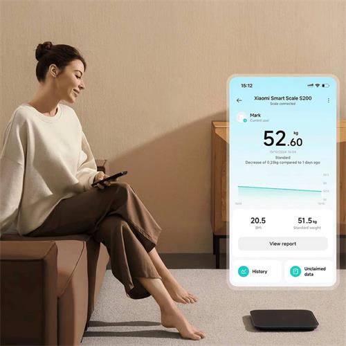 Xiaomi Mi Smart Scale S200 Báscula de Baño Inteligente Gris (BHR9239GL)