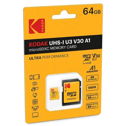 Memoria Micro SDXC 64GB UHS-I U3 V30 A1 100MB/S Kodak