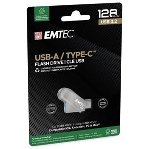 Memoria USB Dual 3.2 128GB USB-C y USB-A Emtec D280 2
