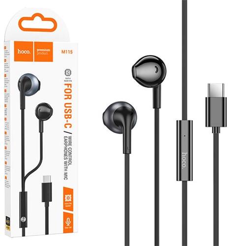 Hoco M115 Auricular con Micrófono y Conexión USB-C Negro