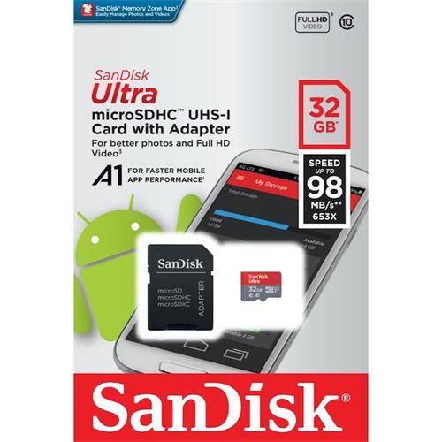 Sandisk Micro Sdhc Uhs-I 32Gb 98Mb/S