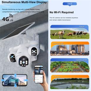 V380Max P19SE-4G V380 Pro Cámara de Seguridad Triple con 4G y Panel Solar 2