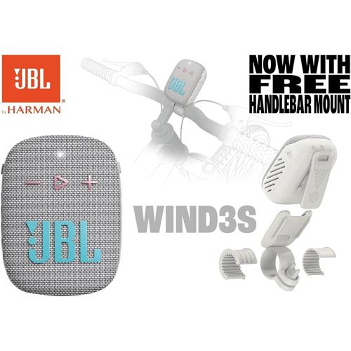 Jbl Wind 3S Altavoz Bluetooth Portátil con Soporte para Manillar Gris